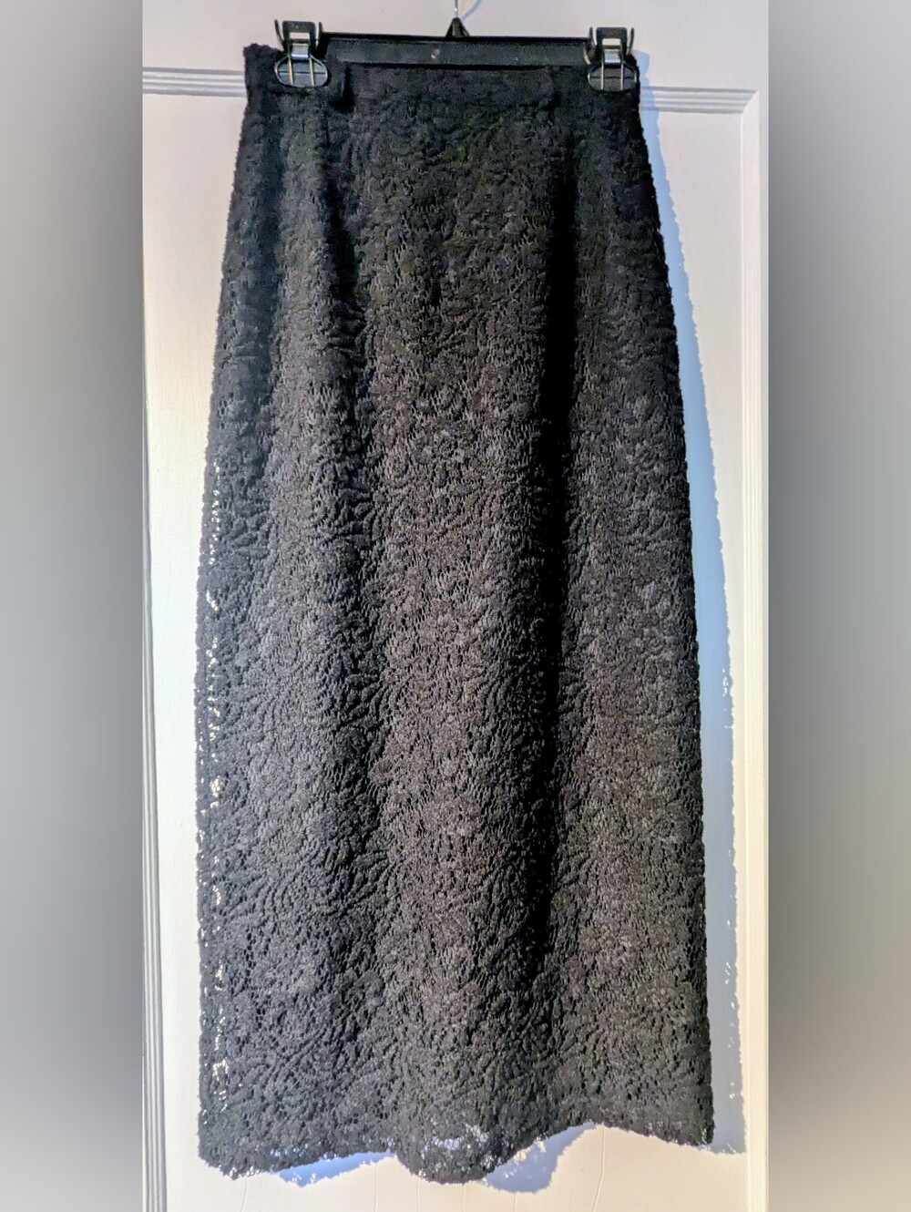 RARE Vintage Esempio Womens Midi Length Belted Lace Back Slit Pencil Skirt Sz 2